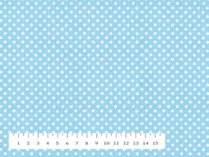 Biante Dětský bavlněný závěs Sandra SA-147 Bílé puntíky na světle modrém 130x140 cm