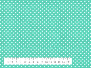 Biante Bavlněný oválný ubrus Sandra SA-144 Bílé puntíky na mintovém 50x100 cm