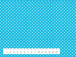 Biante Bavlněný běhoun na stůl Sandra SA-170 Bílé puntíky na tyrkysovém 20x120 cm