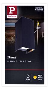 Paulmann 94326 - 2xLED/2,8W IP44 Venkovní nástěnné svítidlo FLAME 230V