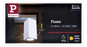 Paulmann 94330 - 2xLED/2,8W IP44 Venkovní nástěnné svítidlo FLAME 230V bílá
