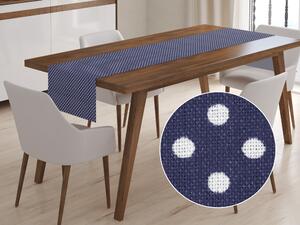 Biante Bavlněný běhoun na stůl Sandra SA-169 Bílé puntíky na temně modrém 20x120 cm