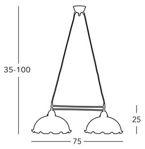 Kolarz 731.82.26 - Lustr na lanku NONNA 2xE27/75W/230V zelená