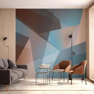 Fototapety abstraktní geometrie v modrých a hnědých tónech, Fototapety abstraktní, w05064 : uwalls.cz