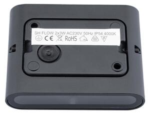LED Venkovní nástěnné svítidlo FLOW 2xLED/3W/230V IP54 černá