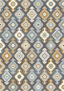 Kusový koberec Agnella Soft Wetter granitový šedý žlutý modrý Rozměr: 80x150 cm
