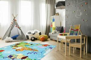 Dětský koberec Torino Kids 233 world map (Varianta: 160 x 230 cm)