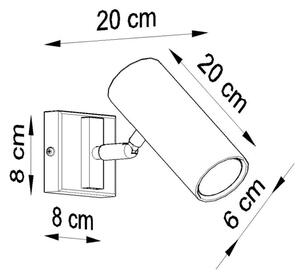 Sollux SL.0498 - Nástěnné bodové svítidlo DIREZIONE 1xGU10/40W/230V černá