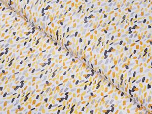 Biante Dekorační kulatý ubrus Leona LN-045 Žlutošedé čárky na bílém Ø 100 cm