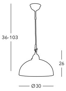 Kolarz 731.30.25 - Lustr na lanku NONNA 1xE27/75W/230V modrá