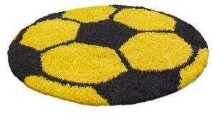 Dětský koberec Fun shaggy 6001 yellow (Varianta: kulatý 120 cm průměr)