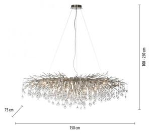 Paul Neuhaus 2031-55 - Lustr na lanku ICICLE 15xG9/40W/230V 75x150 cm chrom