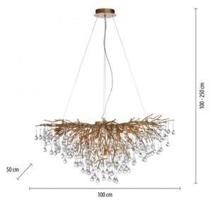 Paul Neuhaus 2192-11 - Lustr na lanku ICICLE 10xG9/40W/230V 50x100 cm mosaz