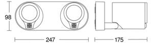 STEINEL 058654- LED Venkovní svítidlo se senzorem SPOT DUO 2xGU10/7,5W/230V IP44