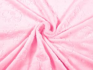 Mikroplyšová látka MIP-007 Beránci - světle růžová - šířka 150 cm
