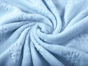 Biante Dětská oboustranná deka Mikroplyš/Polar MIP-009 Sněhové vločky - nebesky modrá 100x150 cm