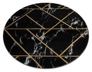 Makro Abra Kulatý koberec EMERALD 2000 Luxusní moderní geometrický černý zlatý Rozměr: průměr 120 cm