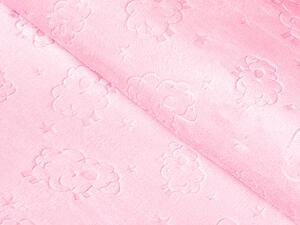 Mikroplyšová látka MIP-007 Beránci - světle růžová - šířka 150 cm