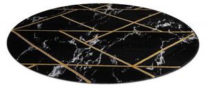 Makro Abra Kulatý koberec EMERALD 2000 Luxusní moderní geometrický černý zlatý Rozměr: průměr 160 cm