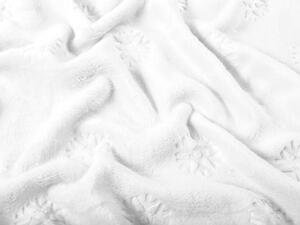 Mikroplyšová látka MIP-011 Sněhové vločky - sněhově bílá - šířka 150 cm