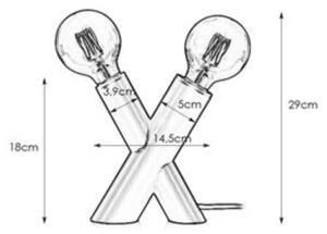 Markslöjd 108053 - Stolní lampa SIMUL 1xE27/40W + 1xE14/40W/230V zlatá