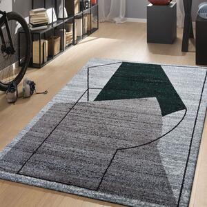 Makro Abra Kusový koberec moderní OTTO 06 Geometrický šedý zelený Rozměr: 120x170 cm