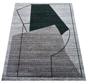 Makro Abra Kusový koberec moderní OTTO 06 Geometrický šedý zelený Rozměr: 80x150 cm