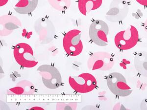 Biante Dětské bavlněné prostírání na stůl Sandra SA-193 Růžoví ptáčci 30x40 cm