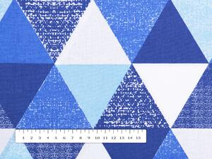 Biante Bavlněný povlak na polštář s lemem Sandra SA-190 Modro-bílé trojúhelníky 30 x 50 cm