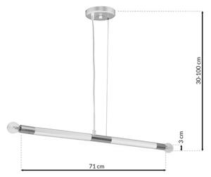 Lustr na lanku BASTONE WHITE 2xE14/40W/230V bílá/lesklý chrom