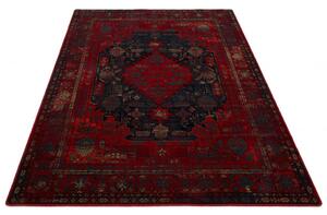 Kusový koberec vlněný Dywilan Omega Harun Navy Červený Rozměr: 170x235 cm