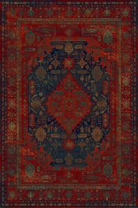 Kusový koberec vlněný Dywilan Omega Harun Navy Červený Rozměr: 170x235 cm