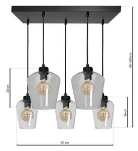 Lustr na lanku SANTIAGO 5xE27/60W/230V čirá