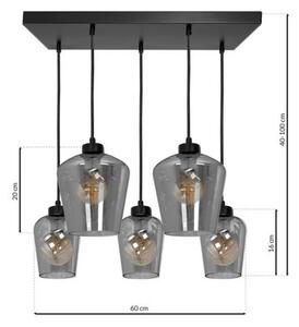 Lustr na lanku SANTIAGO 5xE27/60W/230V černá