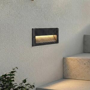 Lucande LED nástěnné svítidlo Tavion, 25 cm, antracitová, IP65, Černá, Hliník, Moderní