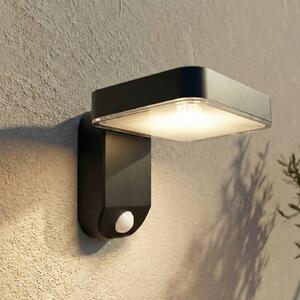 PRIOS LED solární nástěnné světlo Tarlson, hranaté, antracitové, senzor, Černá, Plast, Moderní, Solární lampy