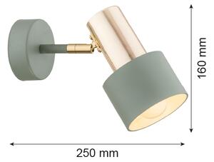 Argon 4315 - Nástěnné bodové svítidlo DORIA 1xE27/15W/230V zelená/mosaz