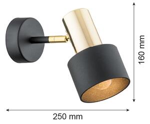 Argon 4265 - Nástěnné bodové svítidlo DORIA 1xE27/15W/230V černá/mosaz