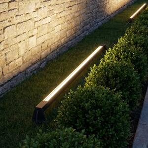 Lindby LED stojací lampa Zavio, antracit, zemní hrot, IP65, Černá, Hliník, Moderní