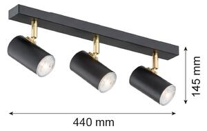 Argon 1476 - Bodové svítidlo LAGOS 3xGU10/5W/230V černá/mosaz