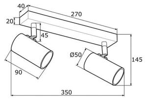 Argon 0890 - Bodové svítidlo LAGOS 2xGU10/5W/230V bílá/zlatá