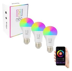 Immax NEO 07712C- SADA 3x LED RGB+CCT Stm. žárovka NEO LITE Wi-Fi E27/9W/230V