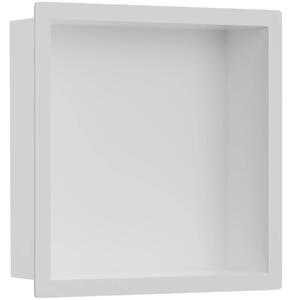 Zápustná polička/nika s okrajem do obkladu - bílá matná - 30x30x10 cm