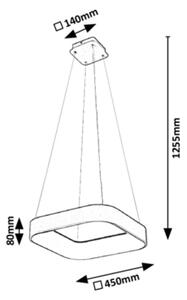 Rabalux - LED Stmívatelný lustr na lanku LED/28W/230V hranatý 3000-6000K + DO