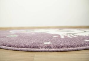 Makro Abra Kulatý dětský koberec Lima C882B Lama fialový krémový Rozměr: průměr 160 cm