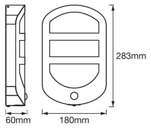 Ledvance - LED Venkovní nástěnné svítidlo se senzorem PLATE LED/12,5W/230V IP44