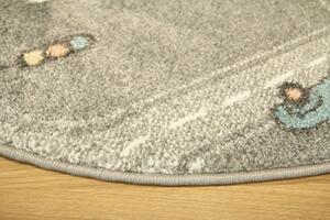 Makro Abra Kulatý dětský koberec Lima C511A Auta Uličky šedý Rozměr: průměr 100 cm