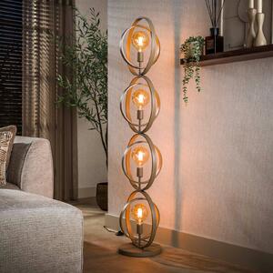 ZIJLSTRA Stojací lampa Turn Around, béžová, kovová, se 4 žárovkami, 163 cm, Krémová / jantar, Obývací pokoj / jídelna, kov, Skandinávský
