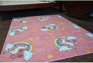 Balta Kusový dětský koberec UNICORN Jednorožec růžový Rozměr: 100x100 cm