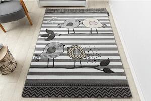 Makro Abra Dětský kusový koberec PETIT ptáčci šedý Rozměr: 160x220 cm